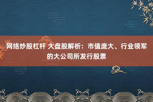 网络炒股杠杆 大盘股解析：市值庞大、行业领军的大公司所发行股票