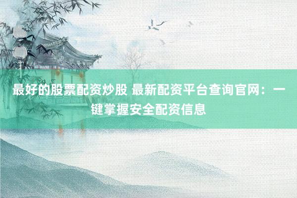 最好的股票配资炒股 最新配资平台查询官网：一键掌握安全配资信息