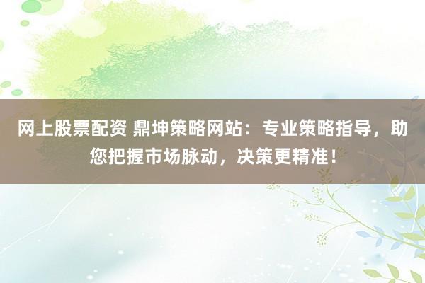 网上股票配资 鼎坤策略网站：专业策略指导，助您把握市场脉动，决策更精准！
