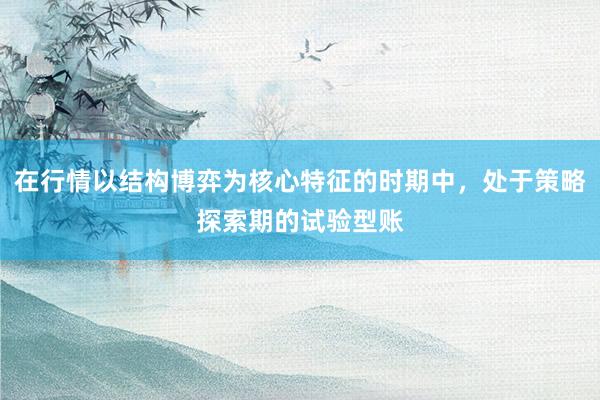 在行情以结构博弈为核心特征的时期中，处于策略探索期的试验型账