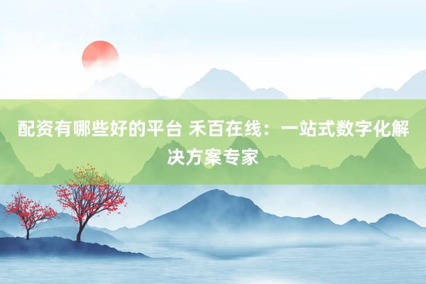 配资有哪些好的平台 禾百在线：一站式数字化解决方案专家