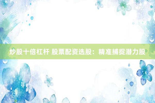 炒股十倍杠杆 股票配资选股:精准捕捉潜力股