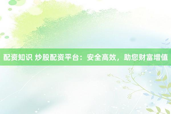 配资知识 炒股配资平台：安全高效，助您财富增值